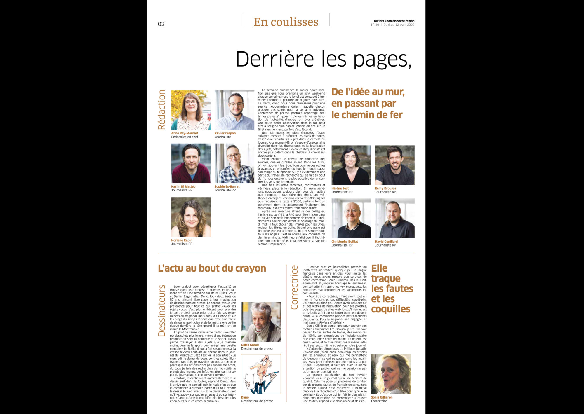 Journal Riviera-Chablais n°49-tout ménage anniversaire, 1 an ( je suis en page 2 pour la présentation de l'équipe ) 6 avril 2022 page 2
