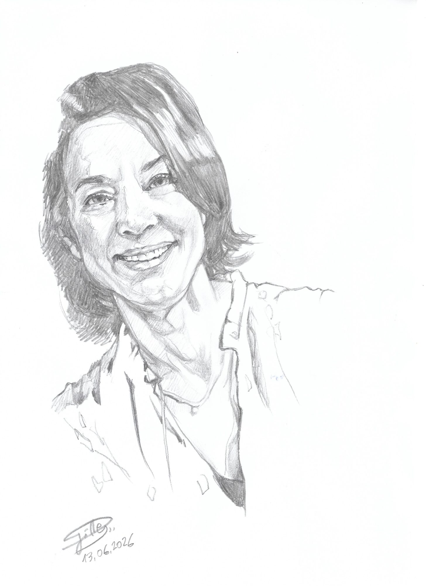 Portrait croquis de Gilles,, de Mme. Séverine Annen 13.06.2026 En mémoire de Séverine
